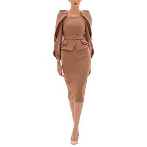 Bgl Womens  2Pc Blazer & Skirt Set, Beige